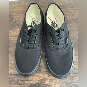 All Black Vans "Authentic" Gum Sole